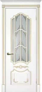 Межкомнатная дверь Смальта 10 Белый ral 9003  патина золото