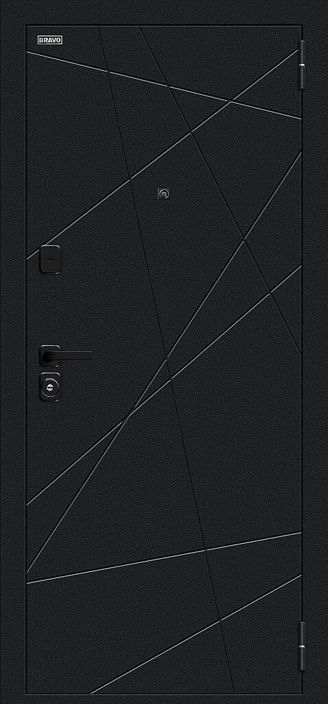 Фото Входная дверь Граффити-5/SBlack Букле черное/Snow Art BR6188 внешняя сторона