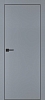 Межкомнатная дверь PX-1 черная кромка с 4-х ст. Серый матовый
